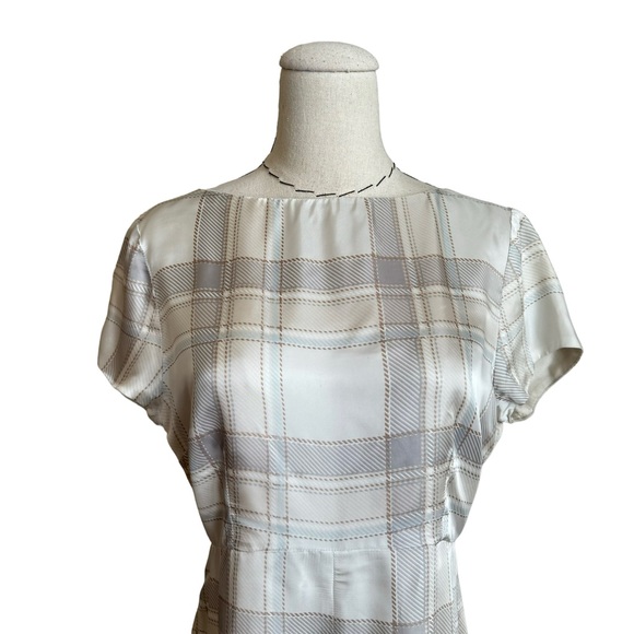 Vintage 90s Dries Van Noten Plaid Rayon Mini Shift Dress size 40 US 4 - Picture 2 of 10